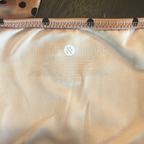 Shade & Shore | Women Sun Coast Polka Dot Cheeky Bikini Peach Pink & Black 34B M - Picture 7 of 7